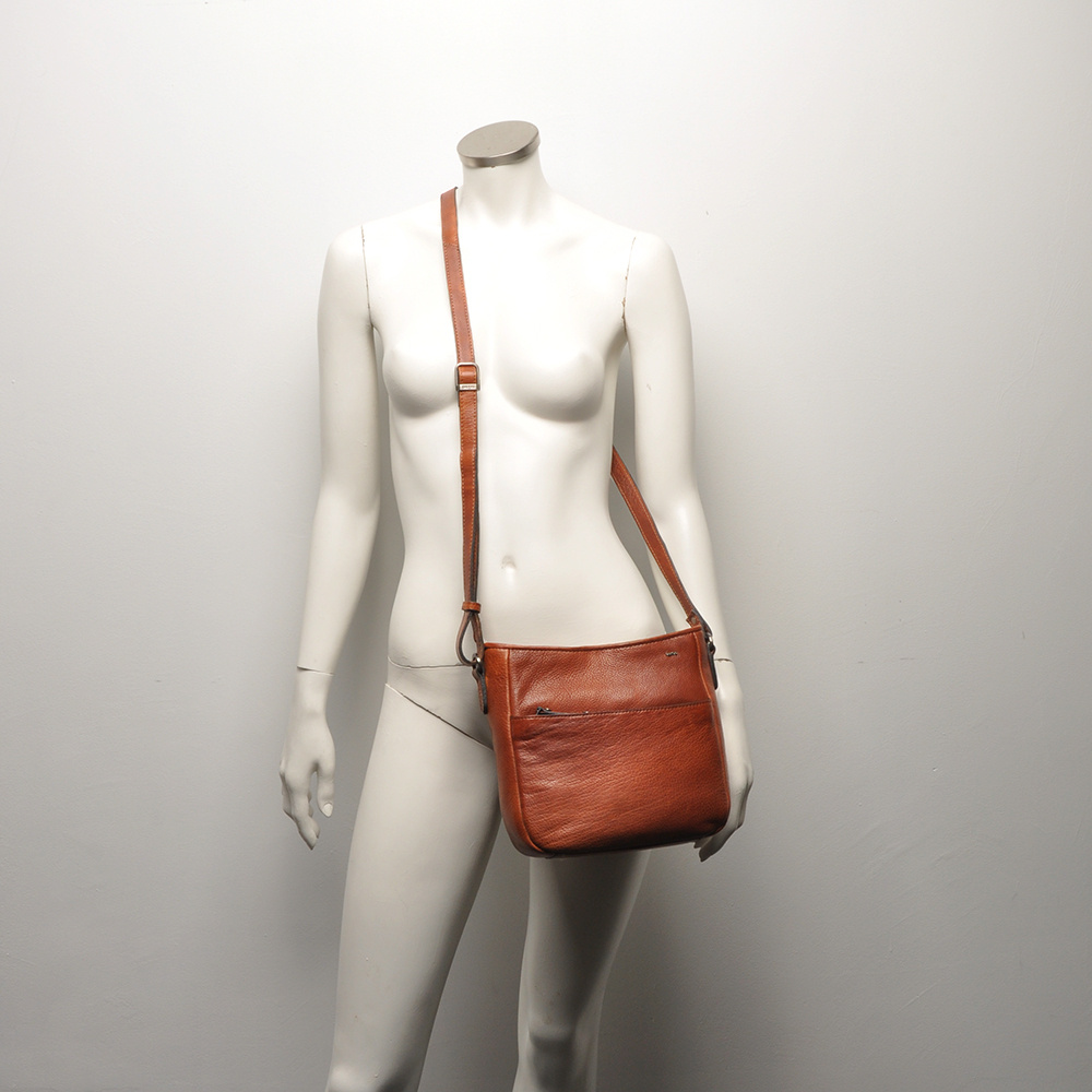 Berba Lucca leren crossbody-tas 335-044 brandy