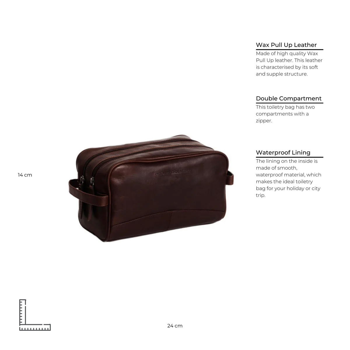 Chesterfield Stacey leren toilettas bruin