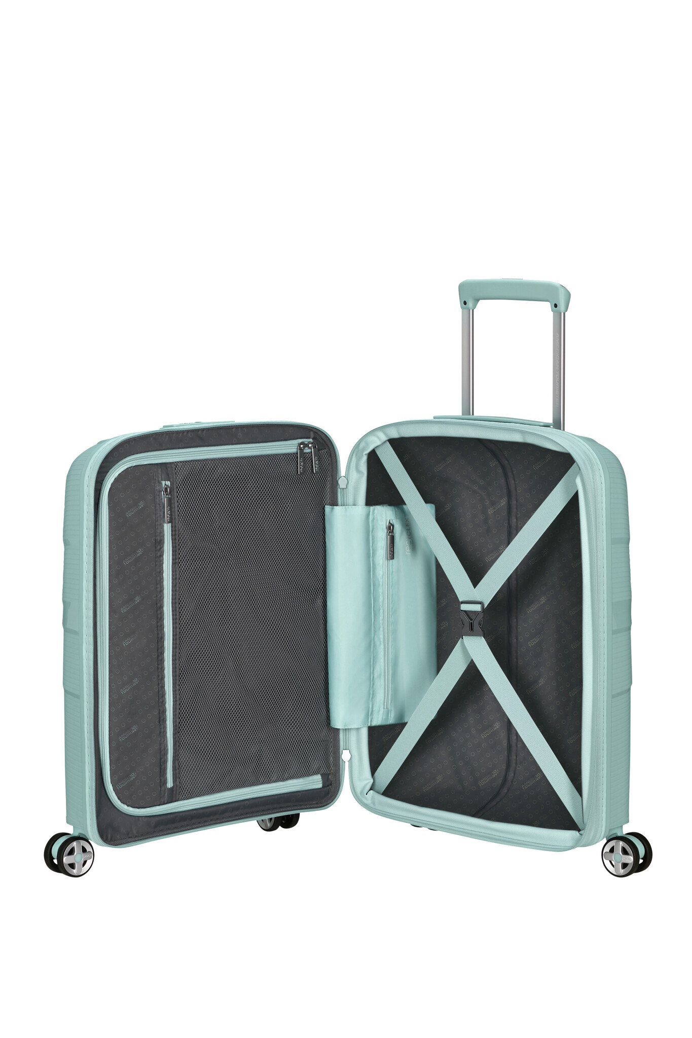 American Tourister AT Starvibe spinner 55cm expandable metallic surf blue