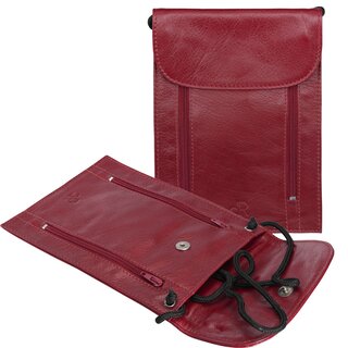 De Rooy Amsterdam Leren halstasje rood