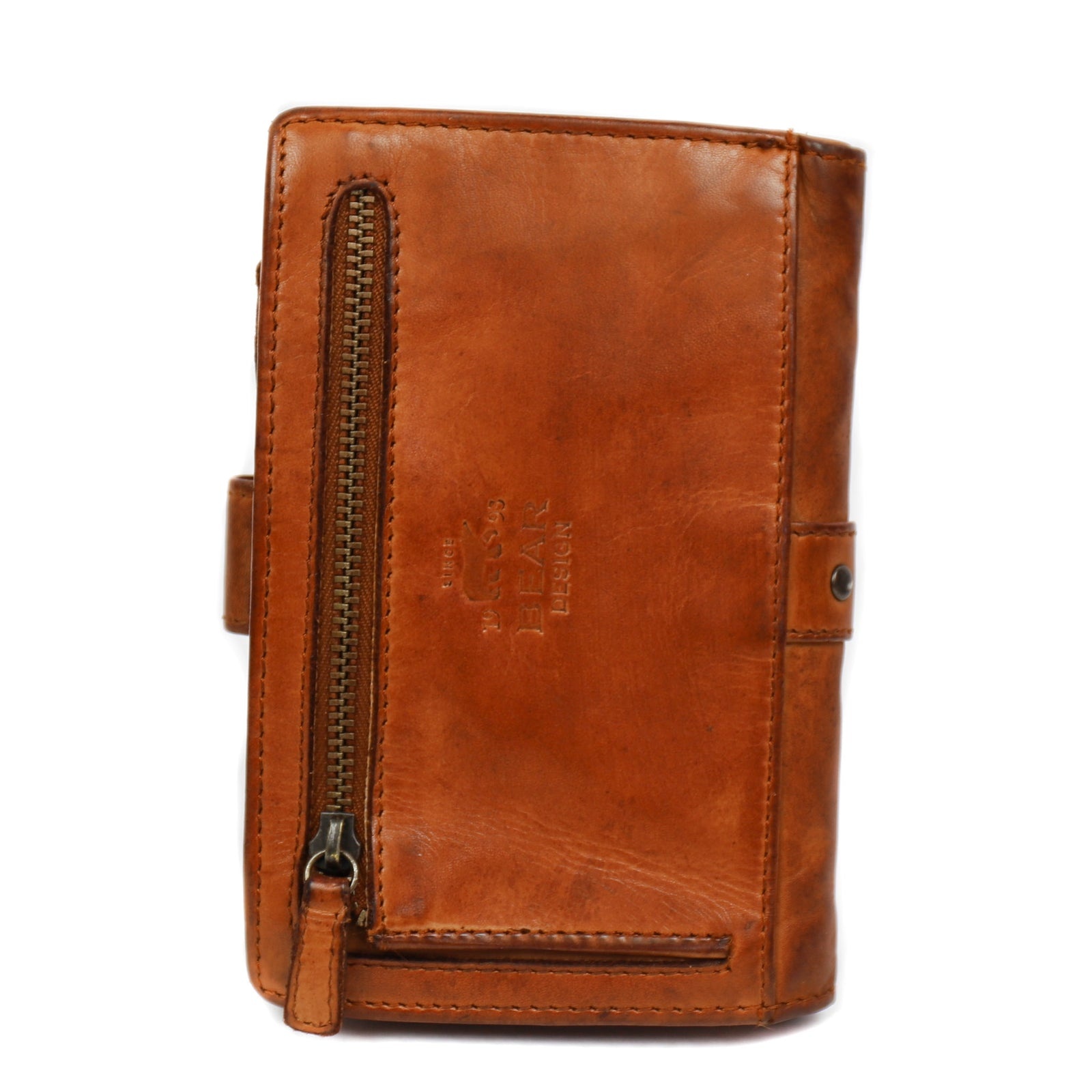 Bear Design Sanne ritsportemonnee met studs cognac - tasenik.nl - Harkema  Lederwaren