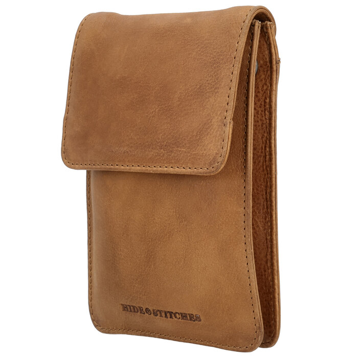 Hide&Stiches Hide&Stiches telefoontasje bruin