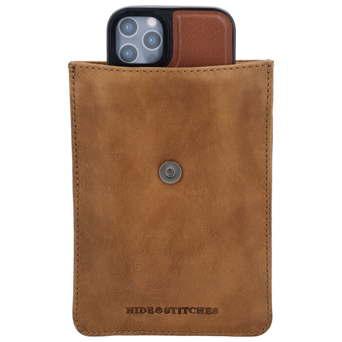 Hide&Stiches Hide&Stiches telefoontasje bruin