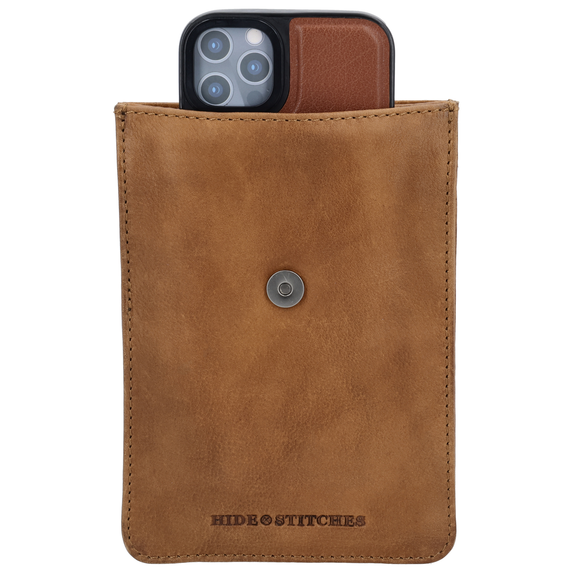 Hide&Stiches Hide&Stiches telefoontasje bruin