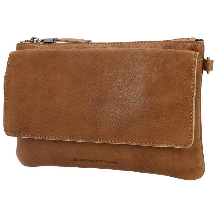 Hide&Stiches Hide&Stiches crossbody-schoudertas bruin