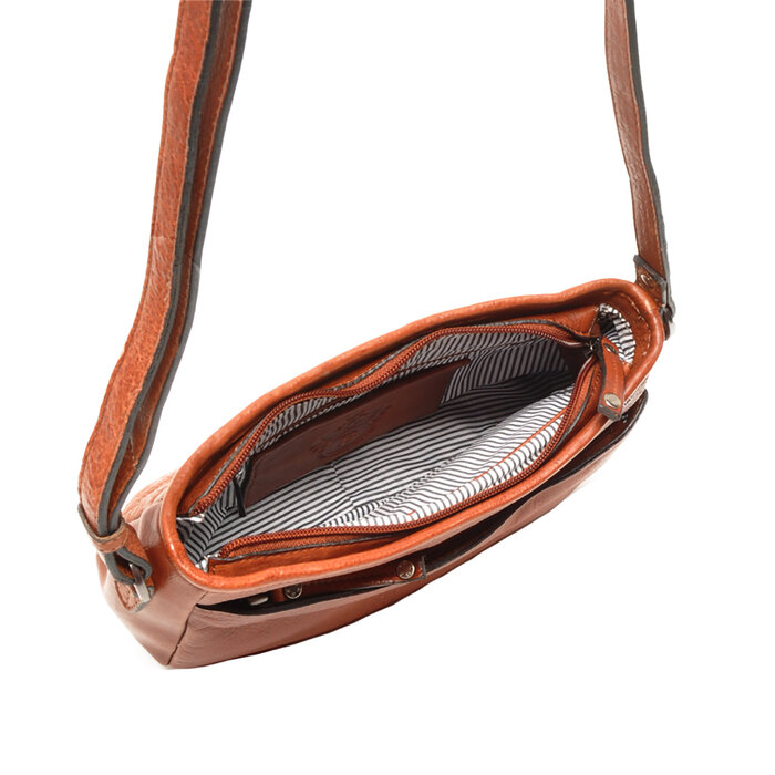 Berba Berba Lucca leren crossbody-tas 335-043 brandy