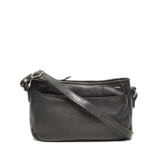 Berba Lucca leren crossbody-tas Zwart