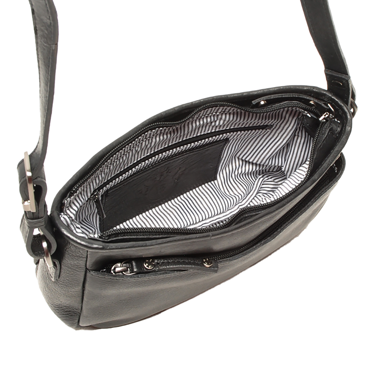 Berba Berba Lucca leren crossbody-tas 335-043-00 Zwart