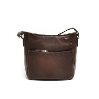 Berba Berba Lucca leren crossbody-tas chocolate