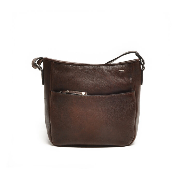 Berba Berba Lucca leren crossbody-tas chocolate