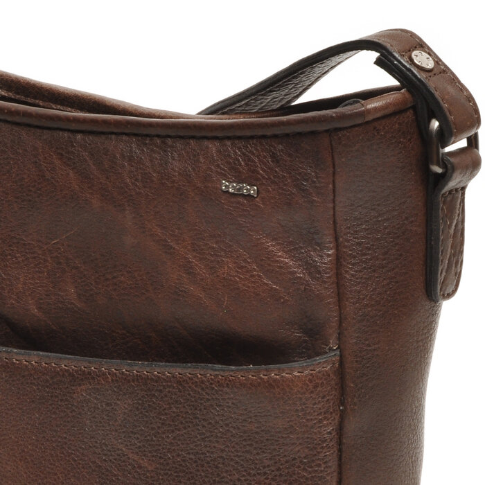 Berba Berba Lucca leren crossbody-tas chocolate