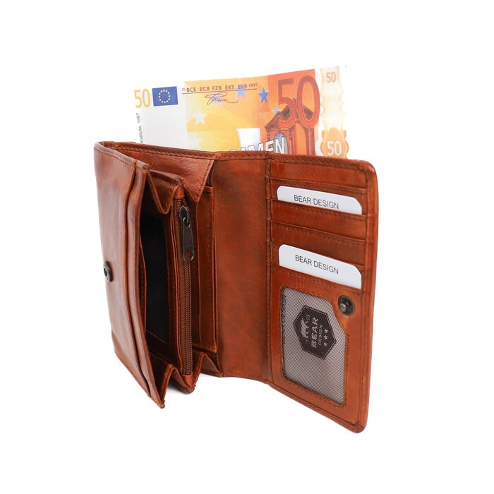 Bear Design Bear Design Flappie Damesportemonnee cognac