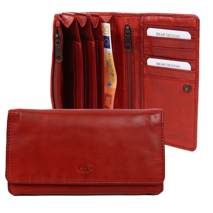 Bear Design Bear Design Noor 15cc RFID damesportemonnee rood