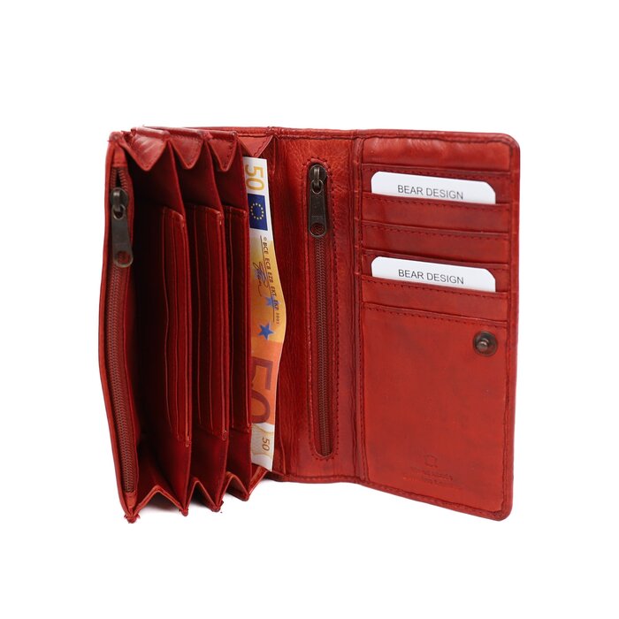 Bear Design Bear Design Noor 15cc RFID damesportemonnee rood