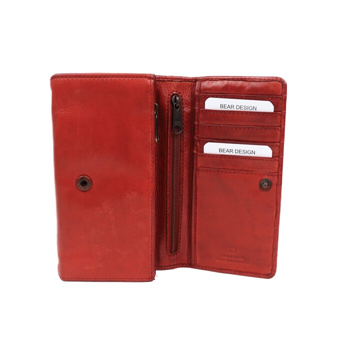 Bear Design Bear Design Noor 15cc RFID damesportemonnee rood