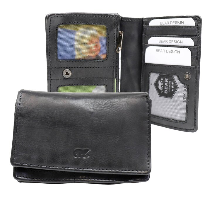 Bear Design Bear Design Nina 9cc RFID dames-portemonnee zwart