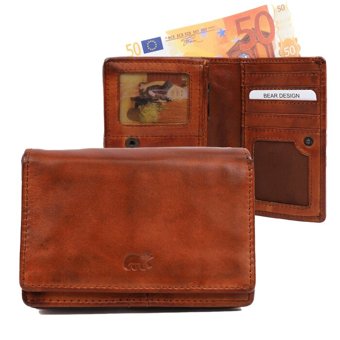 Bear Design Bear Design Nina 9cc RFID dames-portemonnee cognac