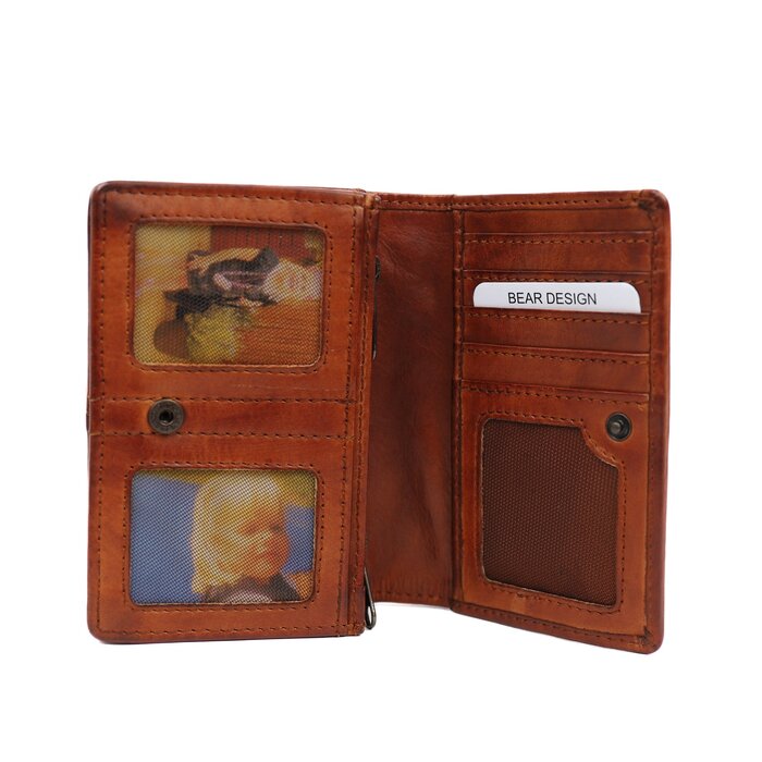 Bear Design Bear Design Nina 9cc RFID dames-portemonnee cognac