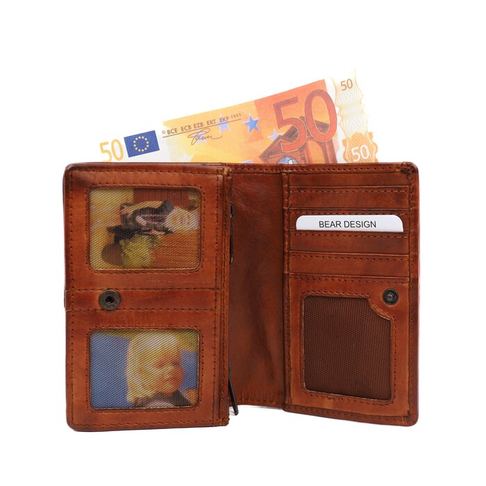 Bear Design Bear Design Nina 9cc RFID dames-portemonnee cognac