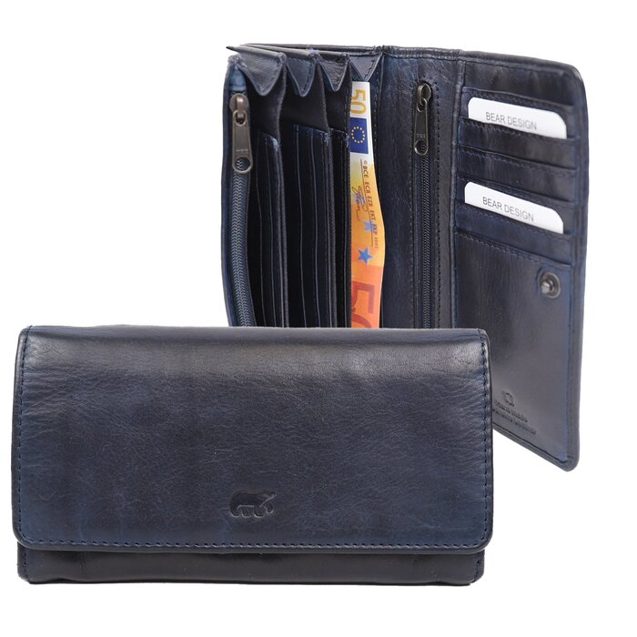 Bear Design Bear Design Noor 15cc RFID damesportemonnee blauw
