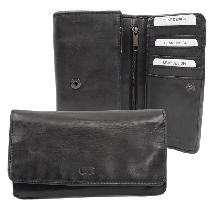 Bear Design Bear Design Noor 15cc RFID damesportemonnee zwart