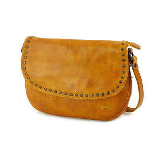 Bear Design schoudertasje met studs geel