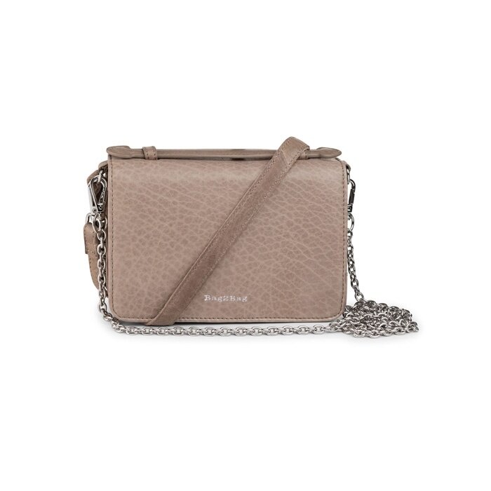 BAG2BAG BAG2BAG Berlin schoudertasje grijs/taupe zilver