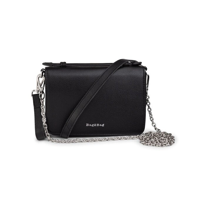 BAG2BAG BAG2BAG Berlin schoudertasje zwart-zilver
