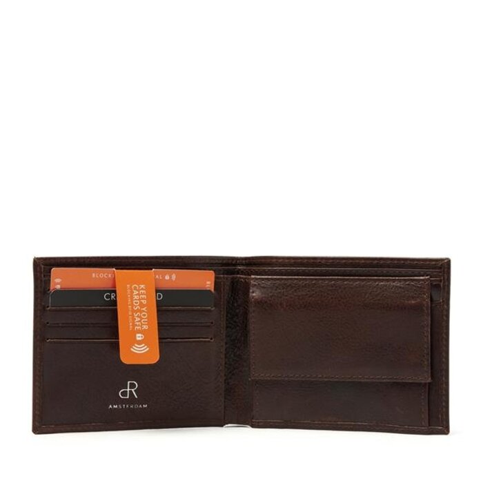 De Rooy Amsterdam H.J. de Rooy Milan 4cc RFID billfold brown