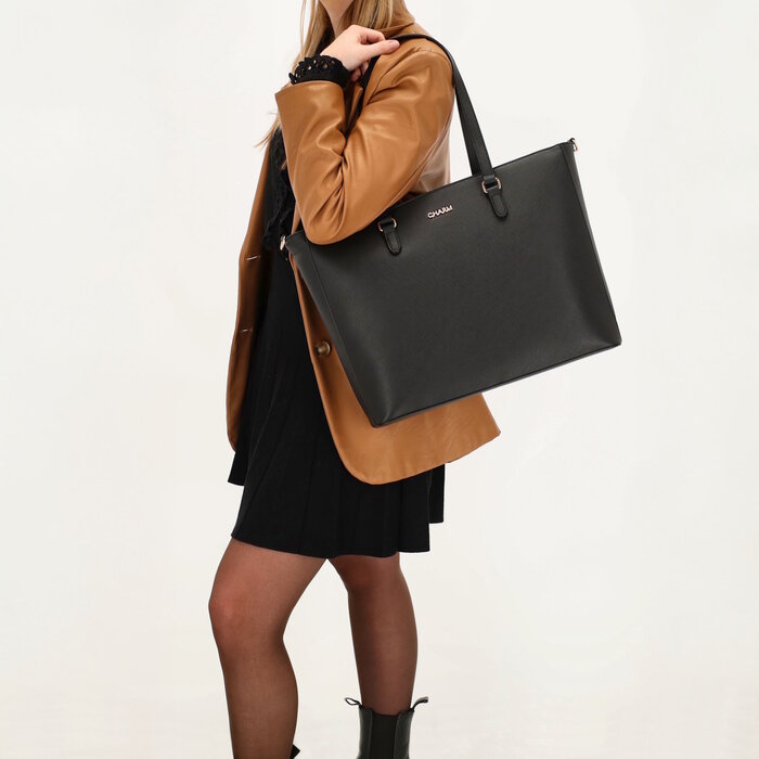 Charm London Charm London 15.6" laptop-shopper zwart