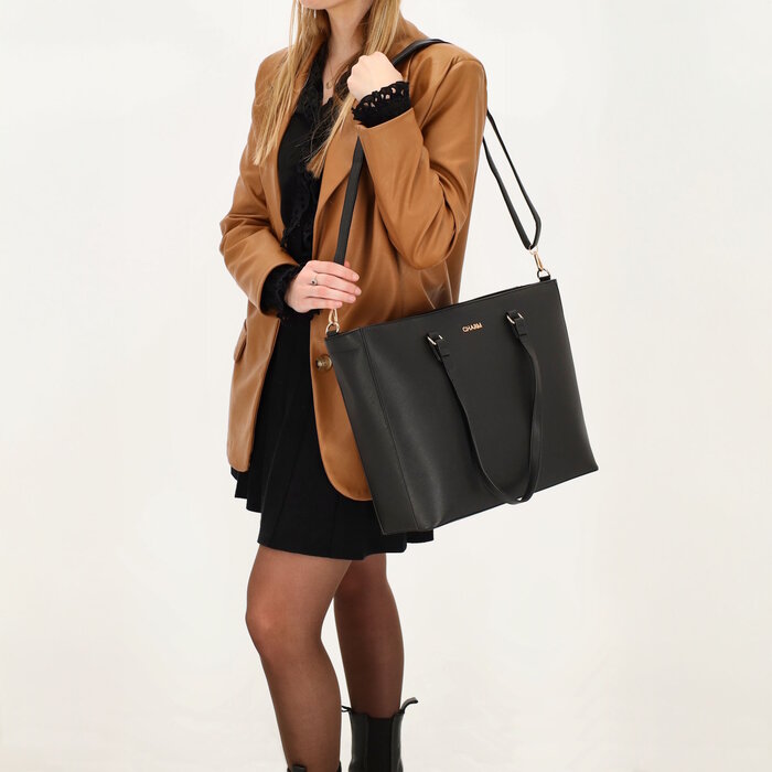 Charm London Charm London 15.6" laptop-shopper zwart