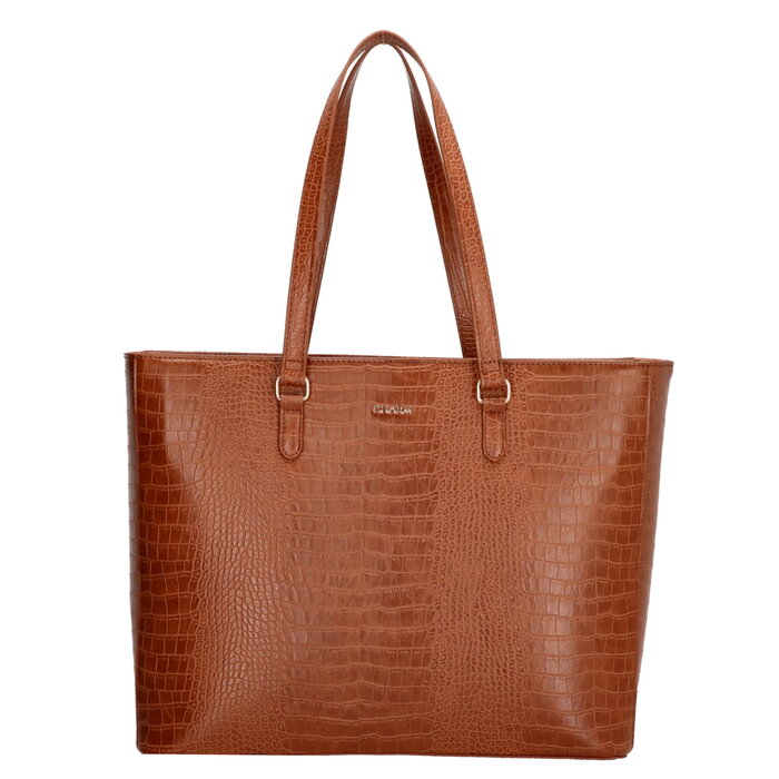 Charm London Charm London Midwood 15" laptop-shopper croco cognac