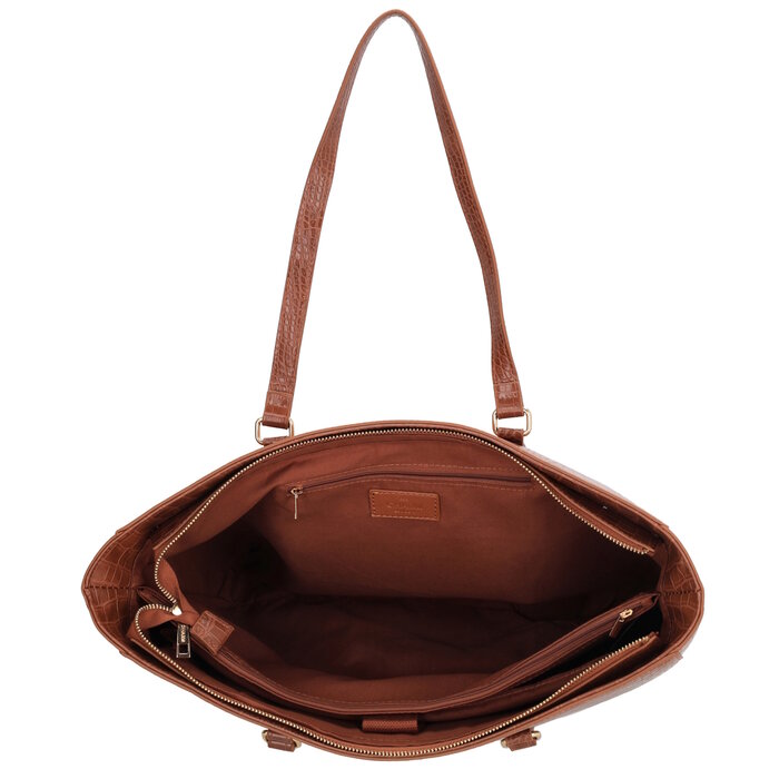 Charm London Charm London Midwood 15" laptop-shopper croco cognac