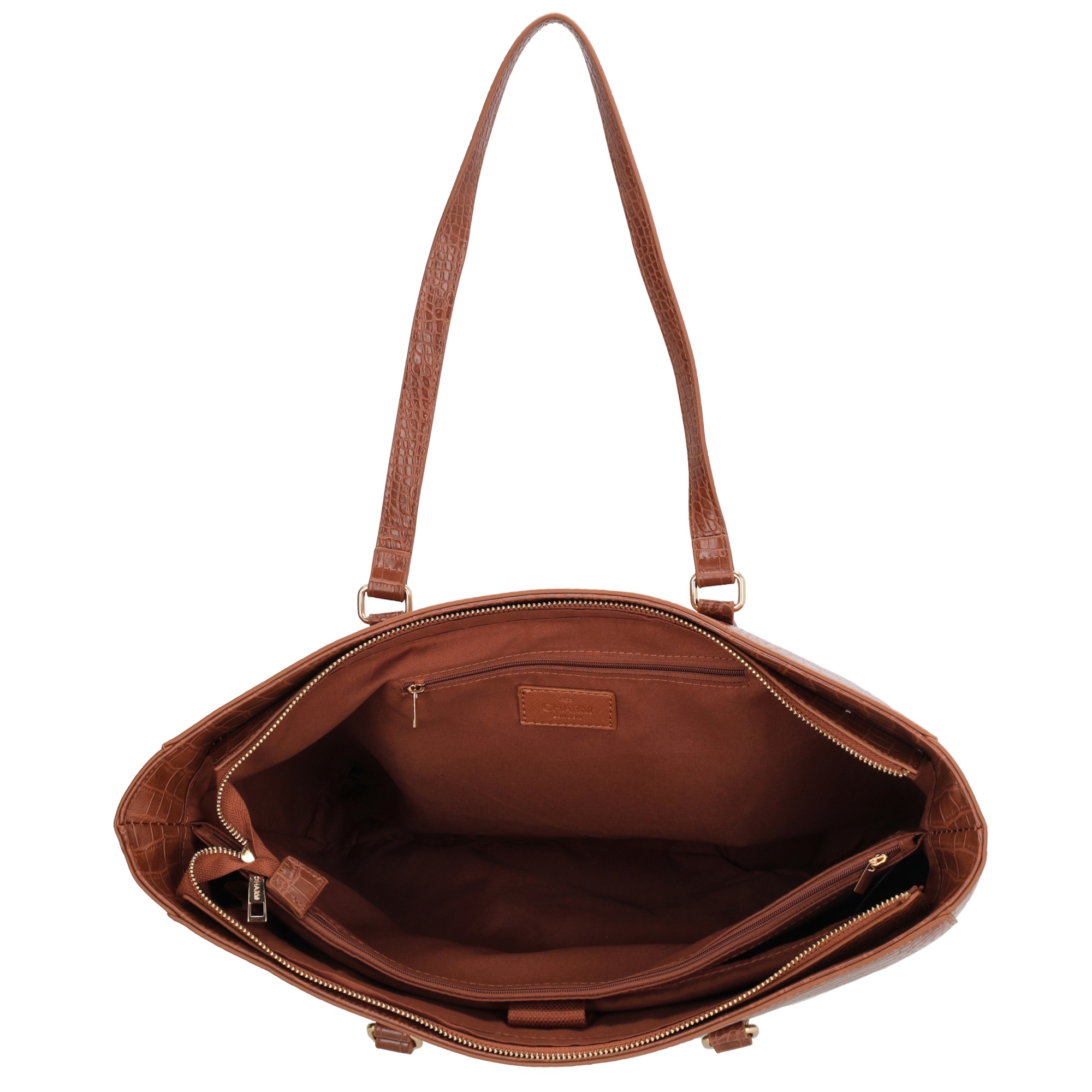 Charm London Charm London Midwood 15" laptop-shopper croco cognac