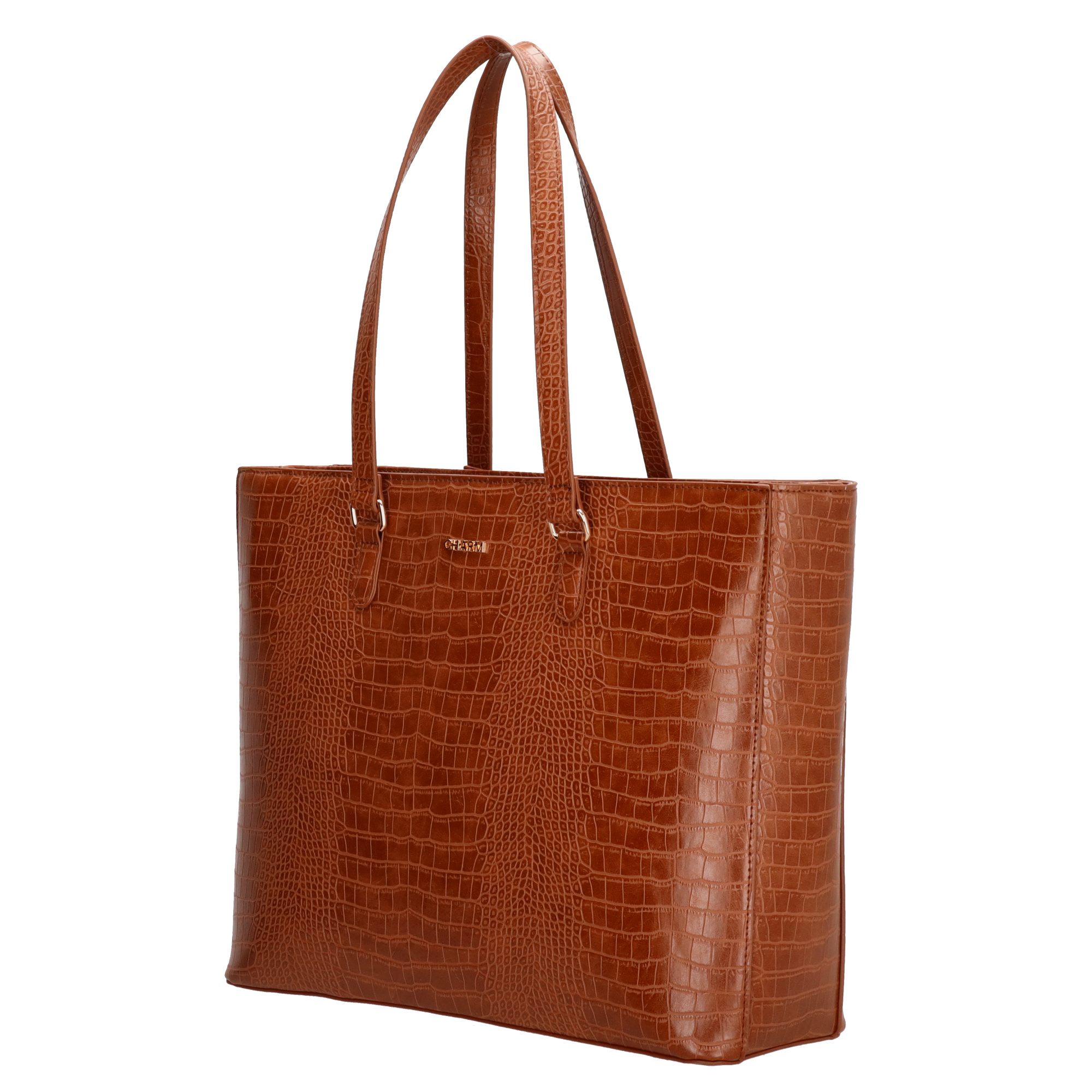 Charm London Charm London Midwood 15" laptop-shopper croco cognac