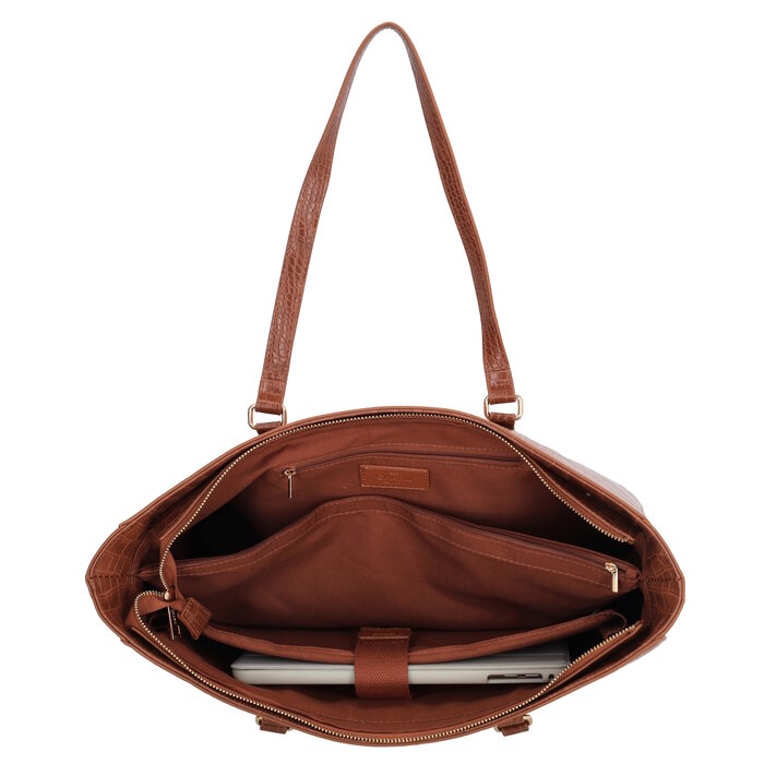 Charm London Charm London Midwood 15" laptop-shopper croco cognac