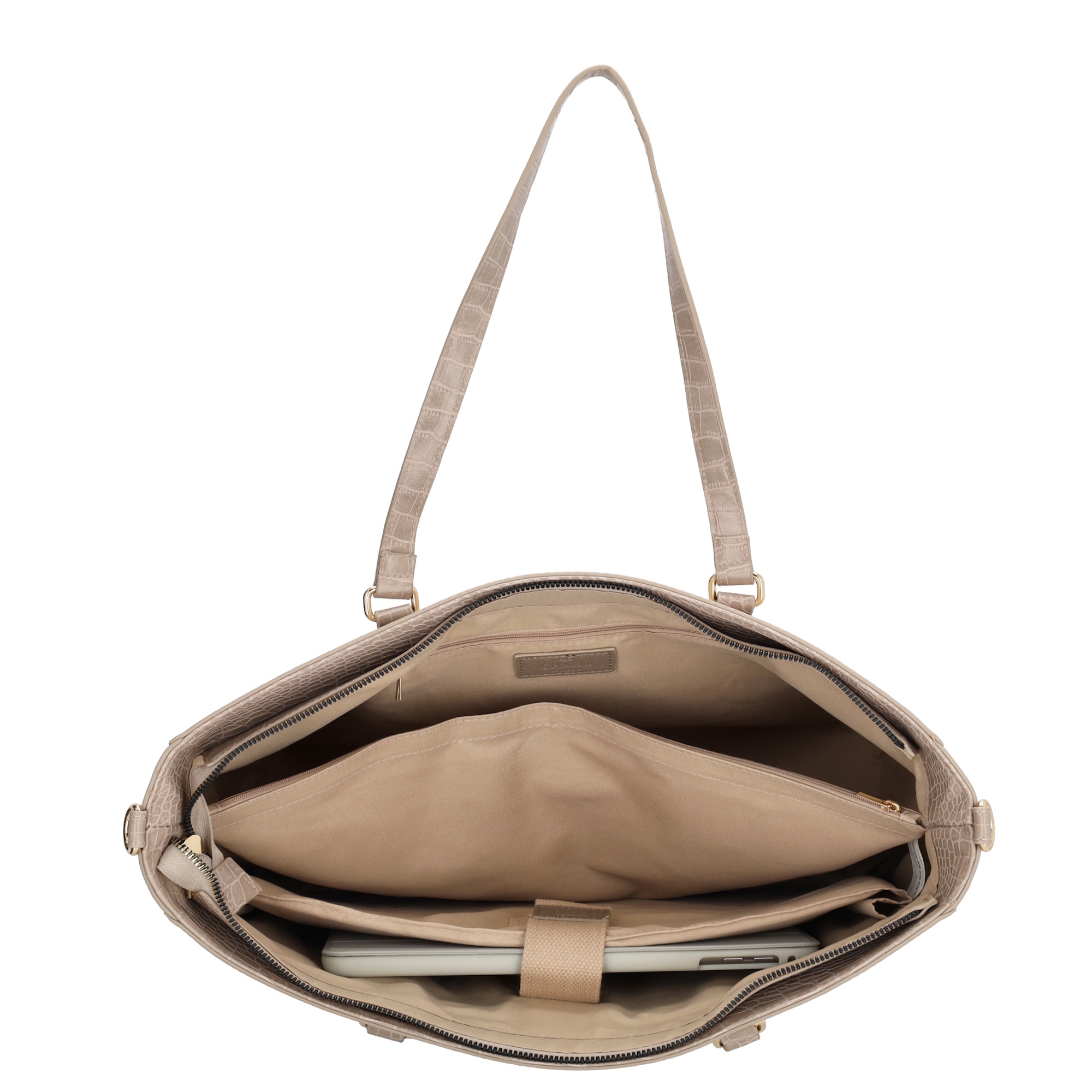 Charm London Charm London Midwood 15" laptop-shopper croco taupe