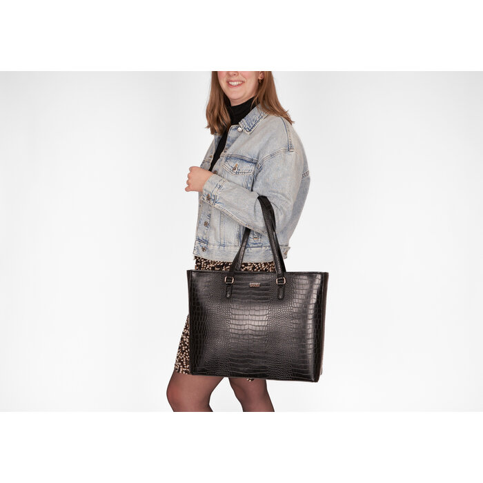 Charm London Charm London Midwood 15" laptop-shopper croco taupe