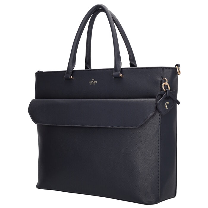 Charm London Charm London Cambridge Laptoptas 15,6 inch navy