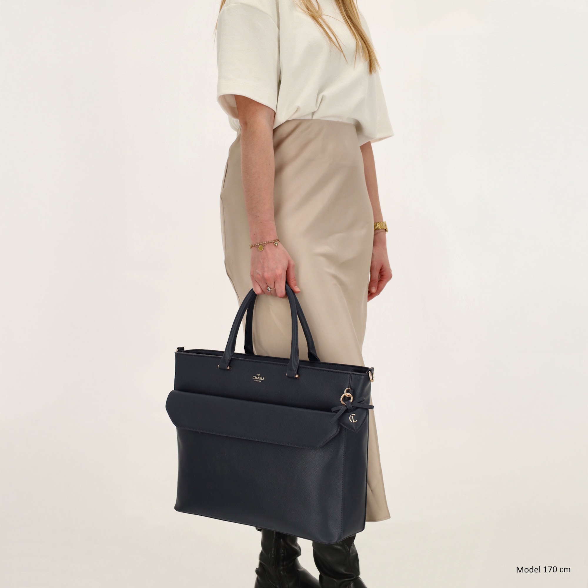 Charm London Charm London Cambridge Laptoptas 15,6 inch navy