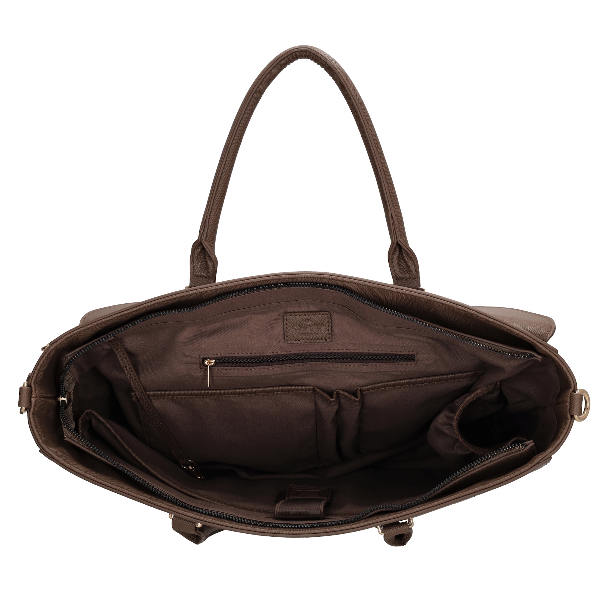 Charm London Charm London Cambridge Laptoptas 15,6 inch mokka