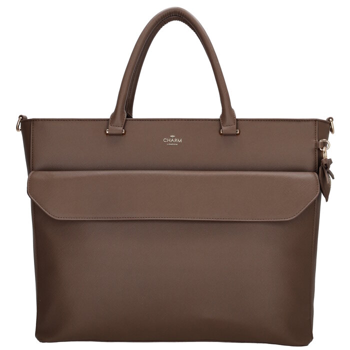Charm London Charm London Cambridge Laptoptas 15,6 inch mokka