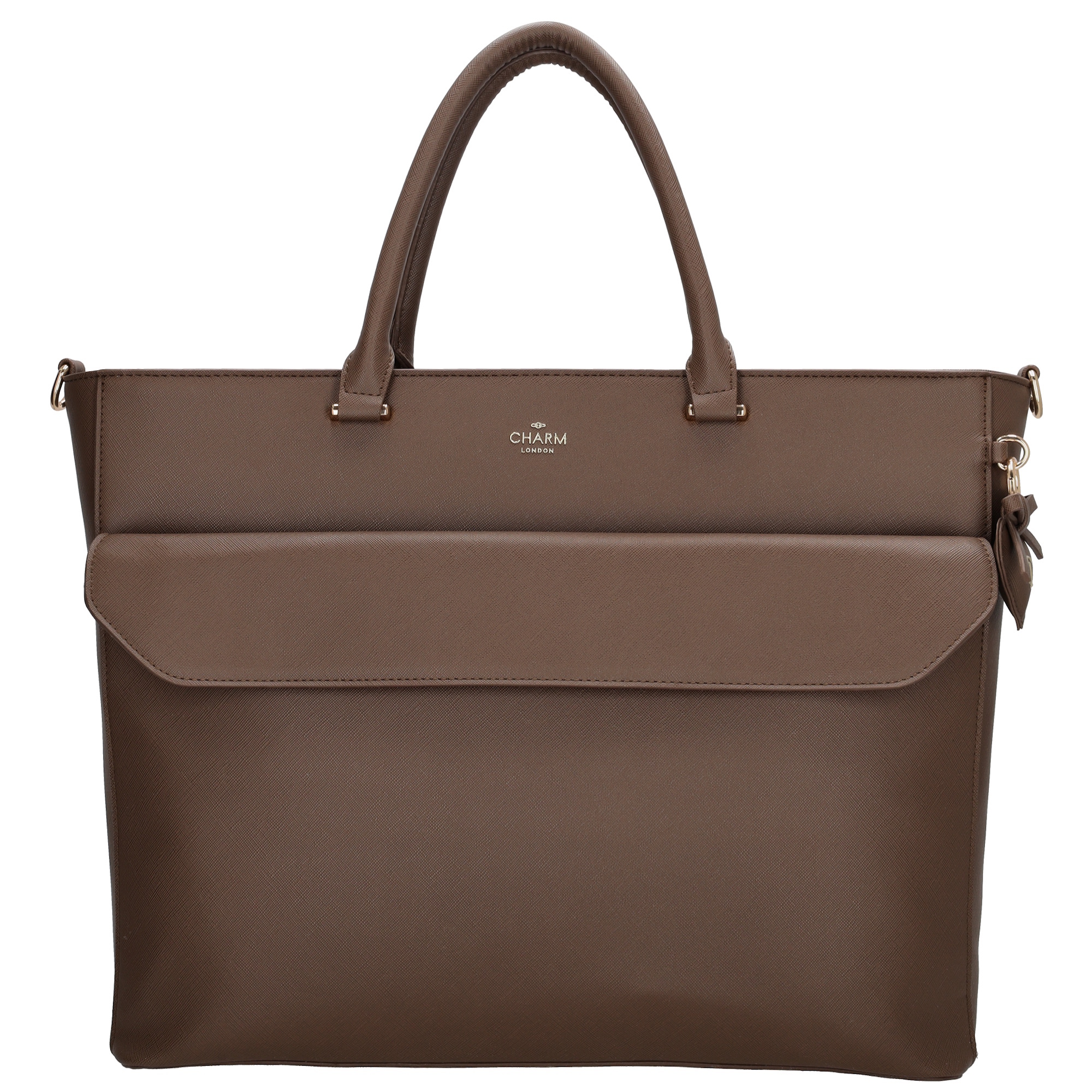 Charm London Charm London Cambridge Laptoptas 15,6 inch mokka