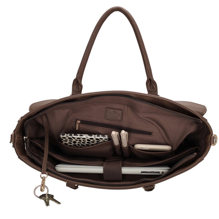 Charm London Charm London Cambridge Laptoptas 15,6 inch mokka