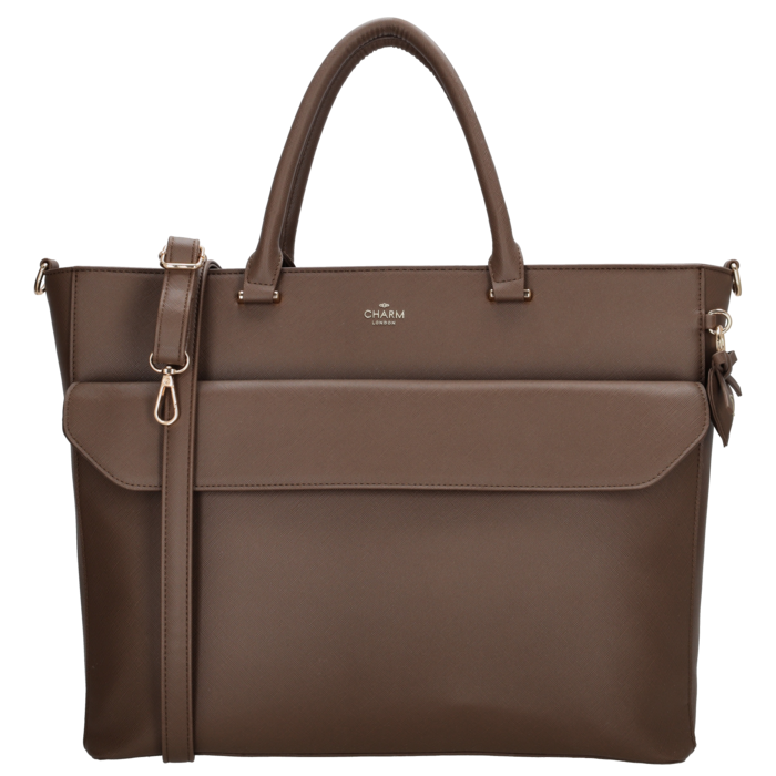 Charm London Charm London Cambridge Laptoptas 15,6 inch mokka