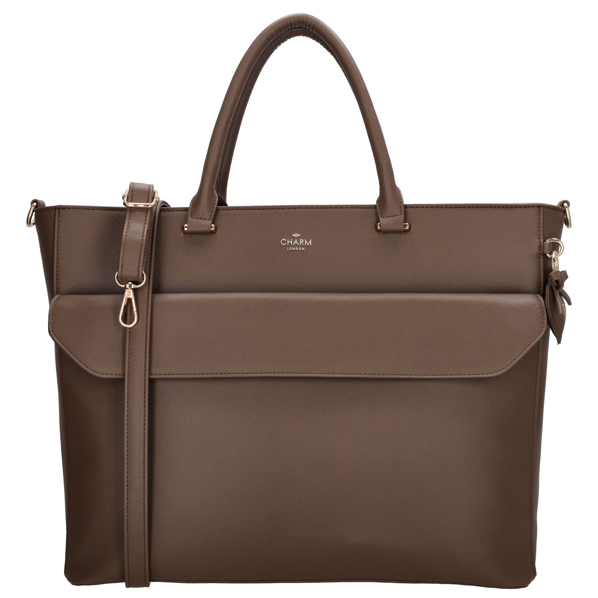 Charm London Charm London Cambridge Laptoptas 15,6 inch mokka