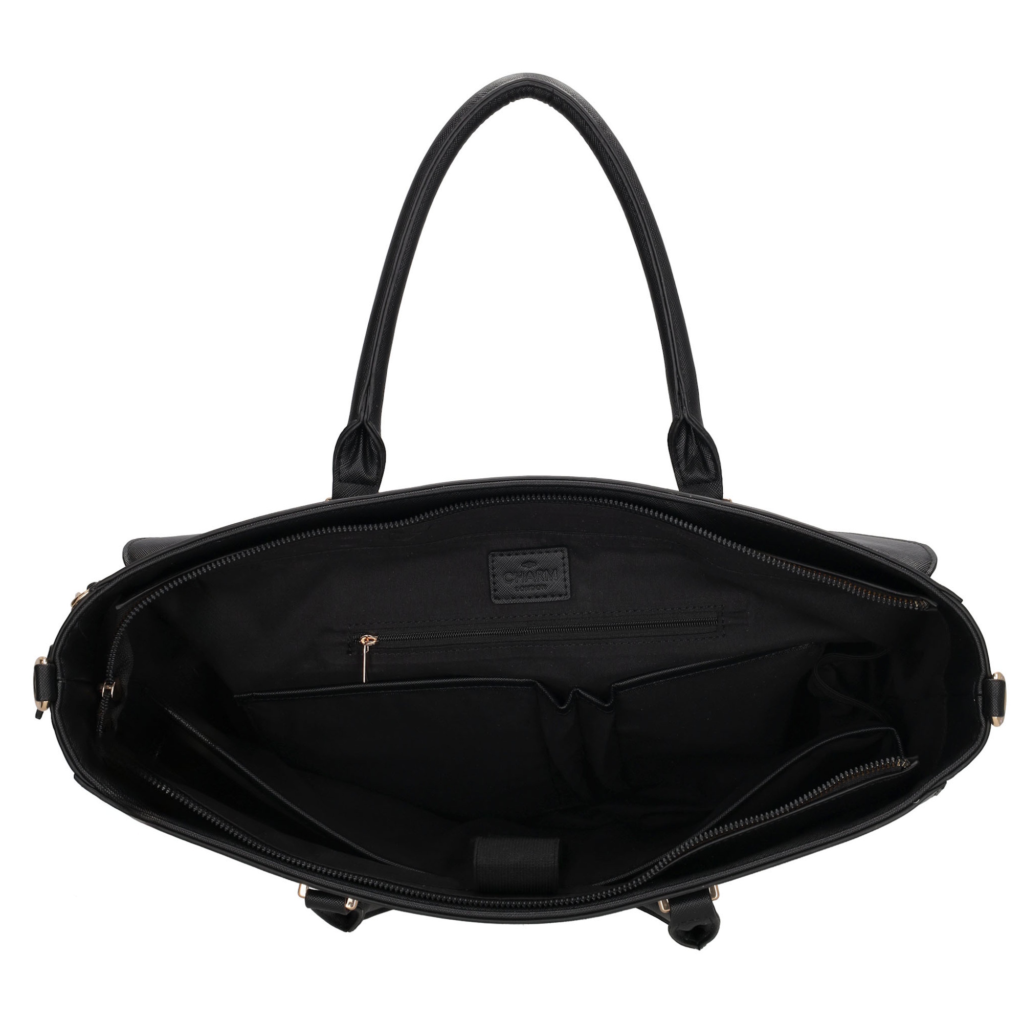 Charm London Charm London Cambridge Laptoptas 15,6 inch zwart