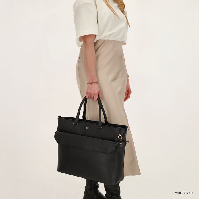 Charm London Charm London Cambridge Laptoptas 15,6 inch zwart