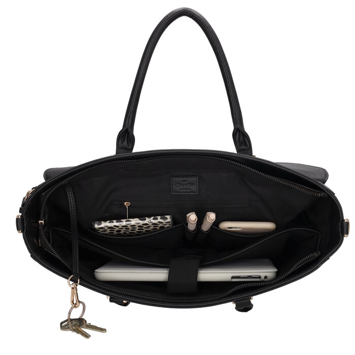 Charm London Charm London Cambridge Laptoptas 15,6 inch zwart