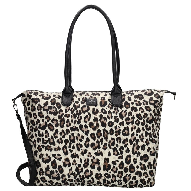 Charm London Charm london Buckingham laptoptas 15,6 inch leopard beige